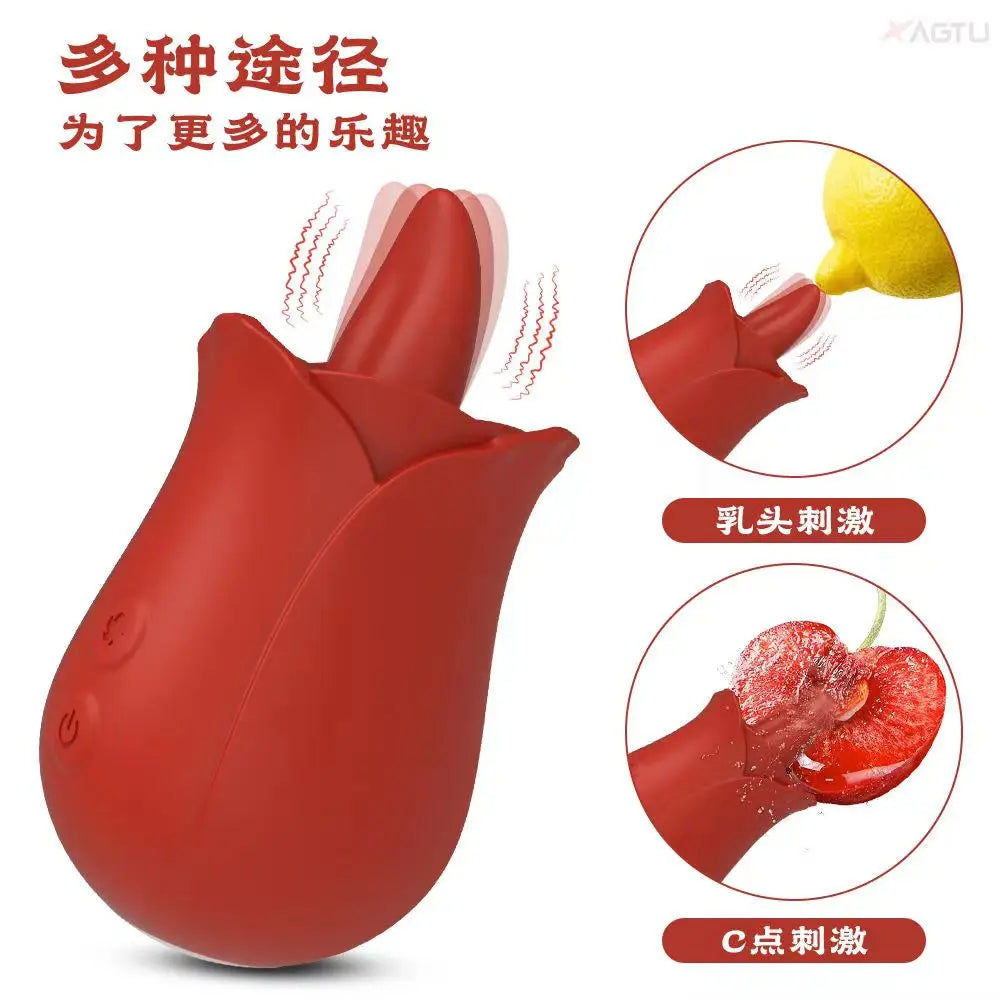 Sex Toys for Women Rose Tongue Licking Powerful Clitoris Stimulation Vagina Vibrator Adults 18 Products Female Masturbation Toy
