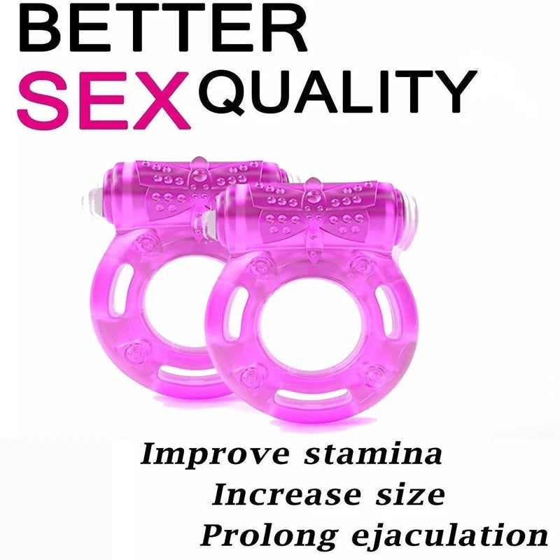 Cock Ring Vibrator Vibrating Rings Clitoral Stimulator Penis Erect Erection Enhance Sex Ability Product Sex Toys for Men
