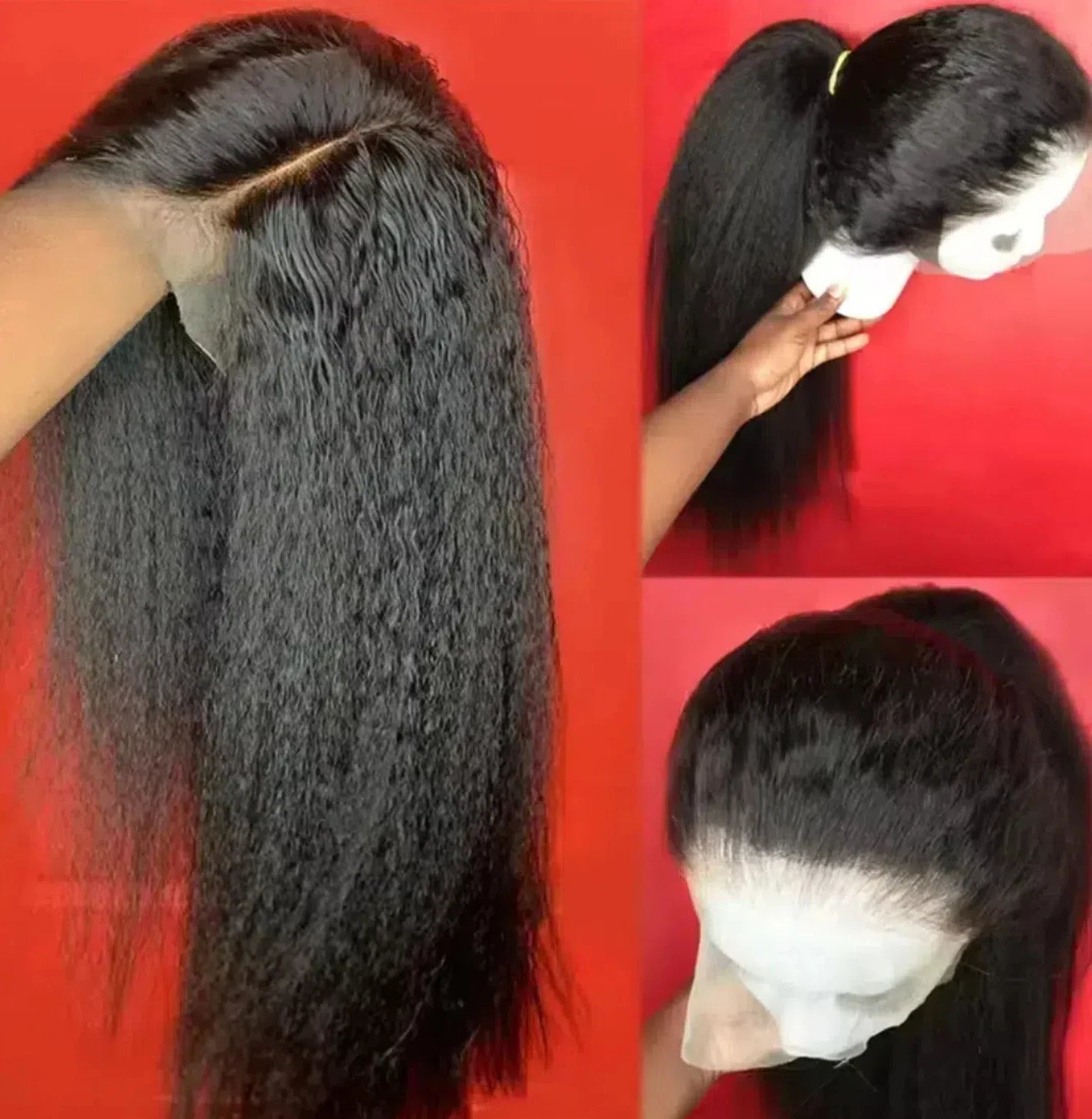 Elegant synthetic tied wig with 13x4 pre combed thermal resistance fiber, suitable for women, no need for glue