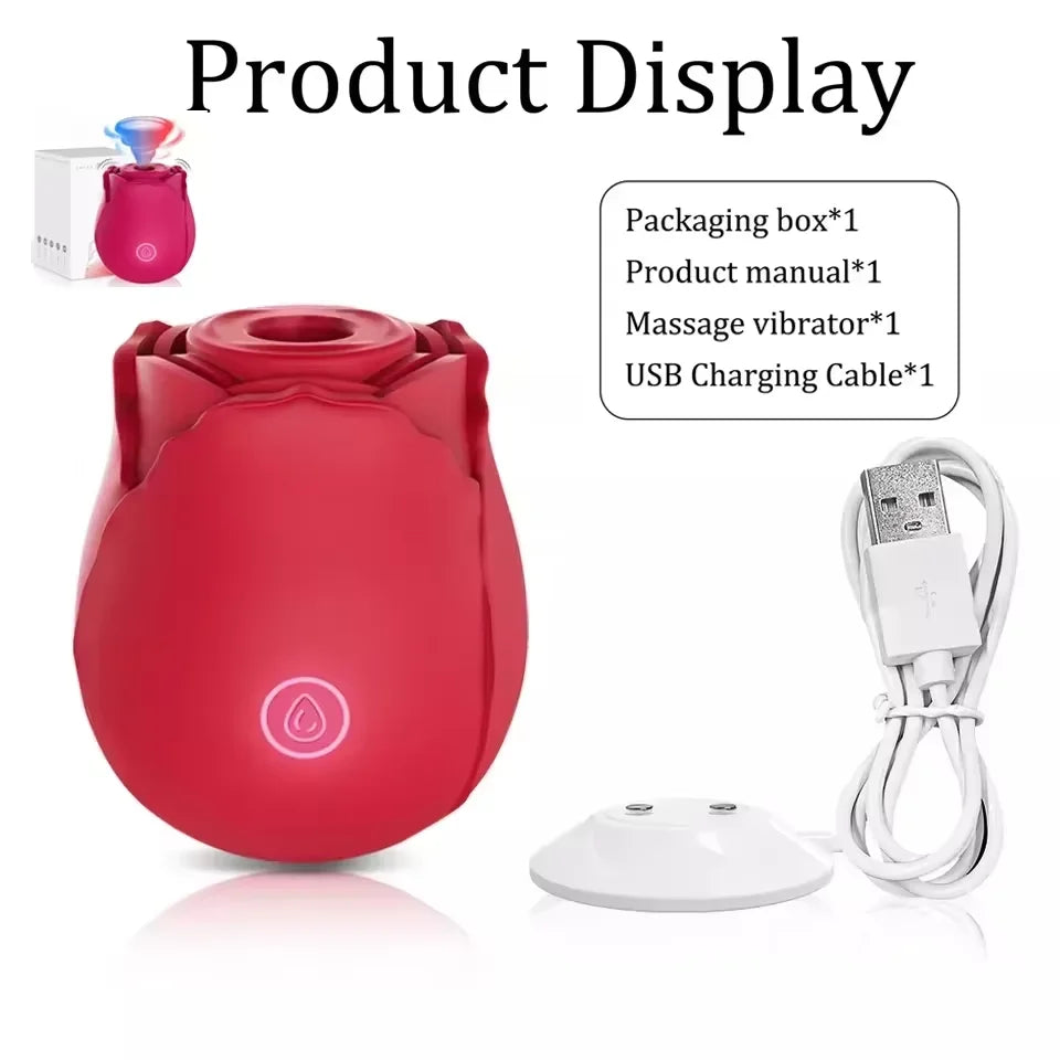 Red Rose Toy Simulation Vibrator for Women Powerful Sucking Vibrators 10 Mode G Spots Vaginal Clitoral Massager Nipple Sexy Toy