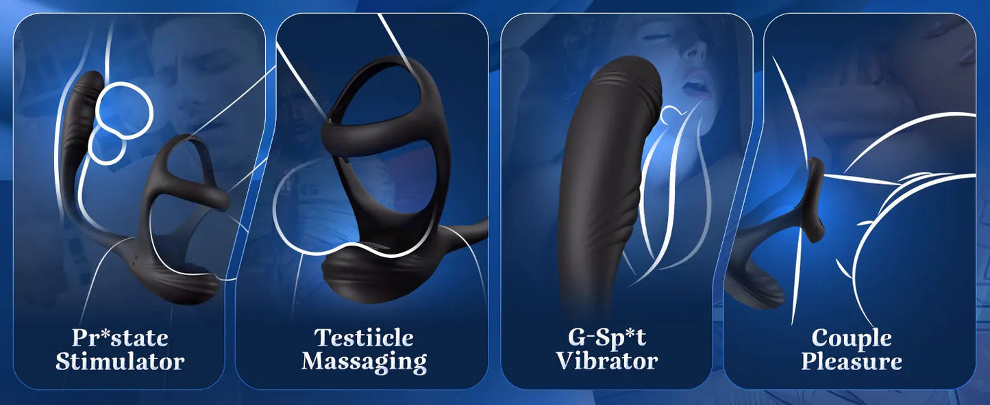 Prostate Massager Anal Vibrator for Men Gay With 10 Vibrating Cock Ring APP 10 Intense Rotating Male Sex Toy Butt Plug for Men