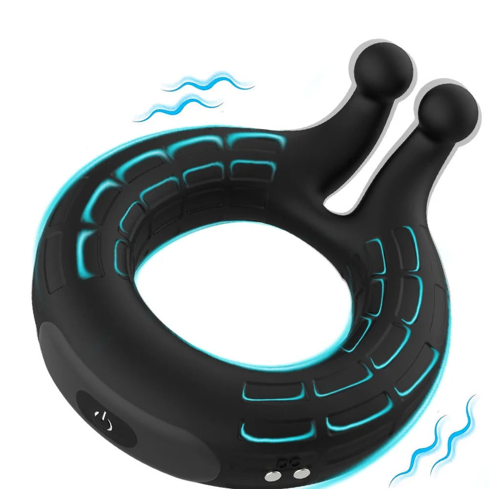 Cock Ring Vibrating for Men Ejaculation Delay Male Erectile Penis Ring G-Spot Clitoris Anal Stimulator Adult Sex Toy for Couples