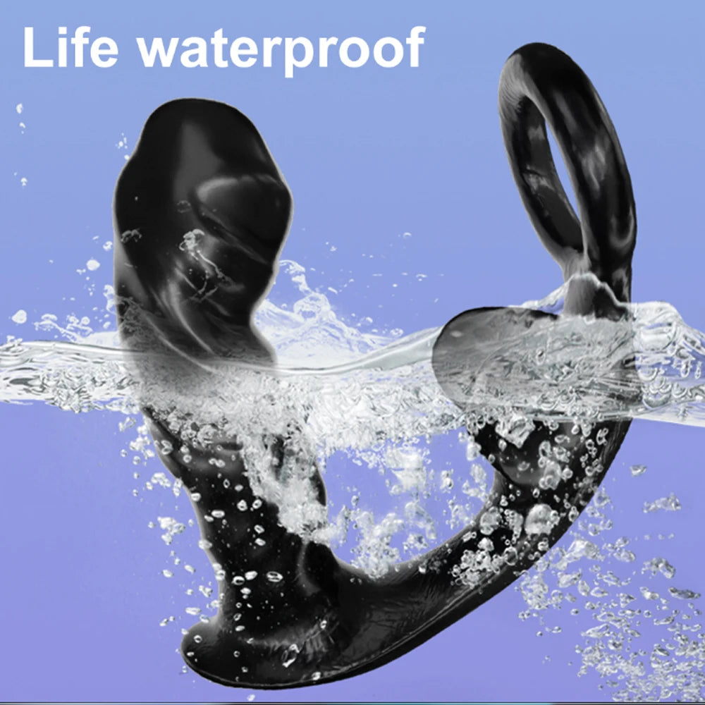 Prostate Massager for Man Gay Anal Vibrator with Delay Ejaculation Ring Prostate Stimulator Butt Plug for Men Gay Sex Toys 18+