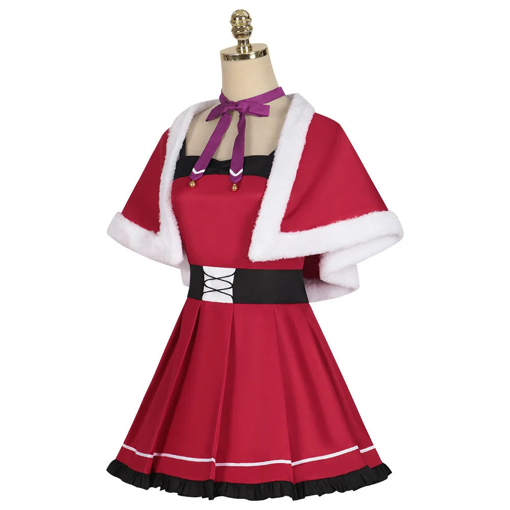 Sexy Anime Cosplay  Christmas  red   suit costume Women Cute Red Dress  Plus Size Role Playing Outfit Performance