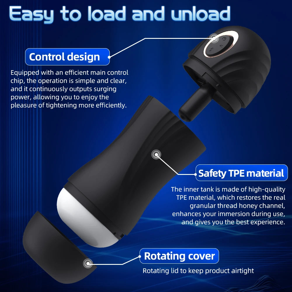 Sucking Vibrating Adult Sex Toy For Men One-Click Orgasm Sexy Moaning Male Masturbator Massager Men's Pocket Pussy Penis Trainer