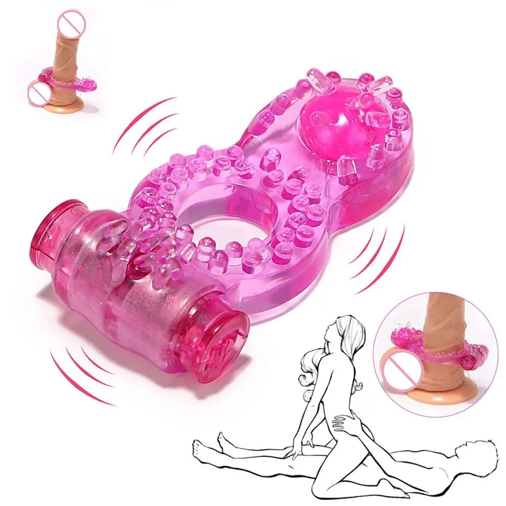 Cock Ring Vibrator - Vibrating Clitoral Stimulator, Strong Penis Erect Ring, Erection Enhance Sex Ability Product, Men’s Sex Toy