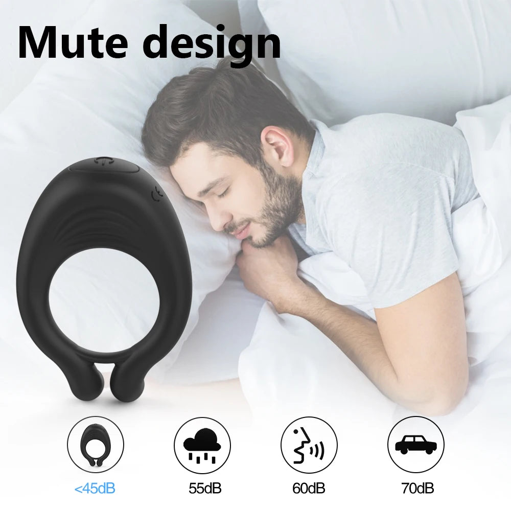 Cock Vibrator Ring Man Penis Powerful Vibrating Cock Ring Couple Rings Penisring Delay Ejaculation Cockring Sex Toys for Adults