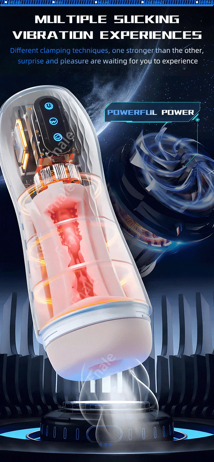 Male Masturbator Automatic Sucking Vibration Blowjob Machine Heating Pussy Penis Pump Masturbation Cup Sex Toys for Men Supplies