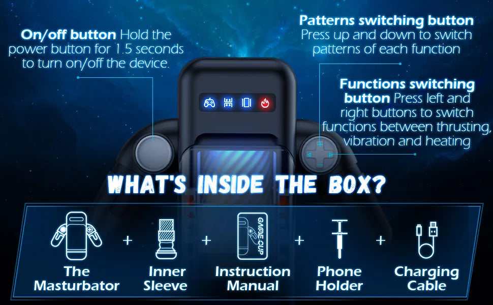 Automatic Thrusting Male Masturbator Cup handle Blowjob Pocket Pussy Strong Stroker Real Pocket Pussy Adult Sex Toys for Men