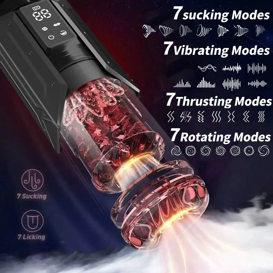 Automatic Male Masturbator Penis Pump Sucking Vibrating Thrusting Rotating 100% Waterproof Blowjob Adult Sex Toy Stroker For Men