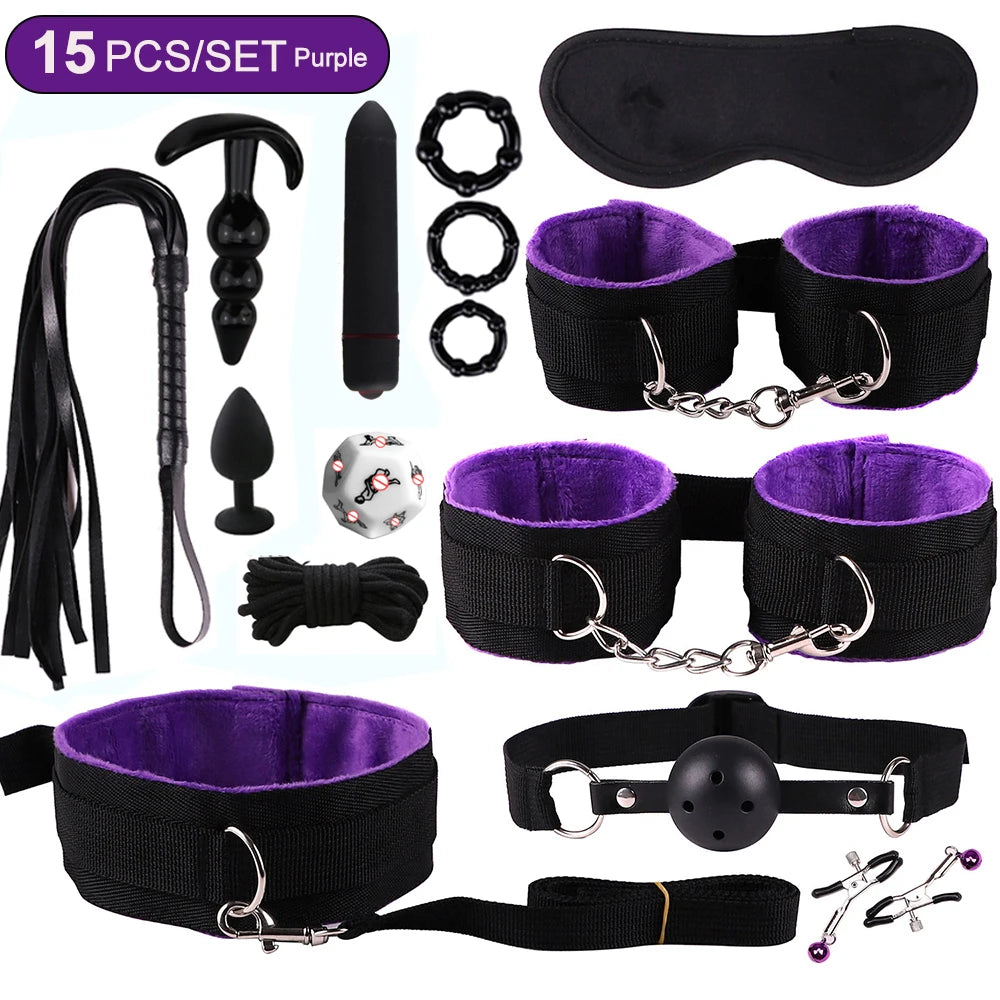 Sex toys for women BDSM sexual couples kit erotic accessories handcuffs for session Anal plug sex game Adult Sexy Toys sexyshop