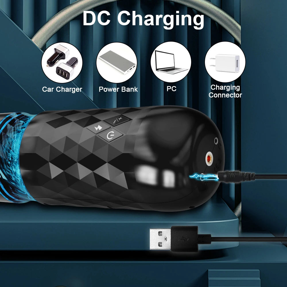 Automatic Male Masturbator Telescopic Rotation Vibration Man Masturbation Cup LCD Digital Simulation Blowjob Masturbator for Men