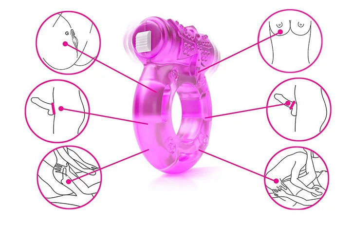 Cock Ring Vibrator Vibrating Rings Clitoral Stimulator Penis Erect Erection Enhance Sex Ability Product Sex Toys for Men