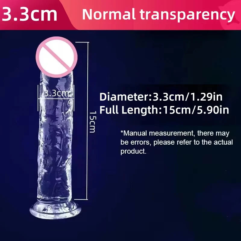Transparent Soft Jelly Dildo Realistic Fake Dick Penis Suction Cup Dildo Realistic Sex Toys For Lesbian Women Female Masturbator