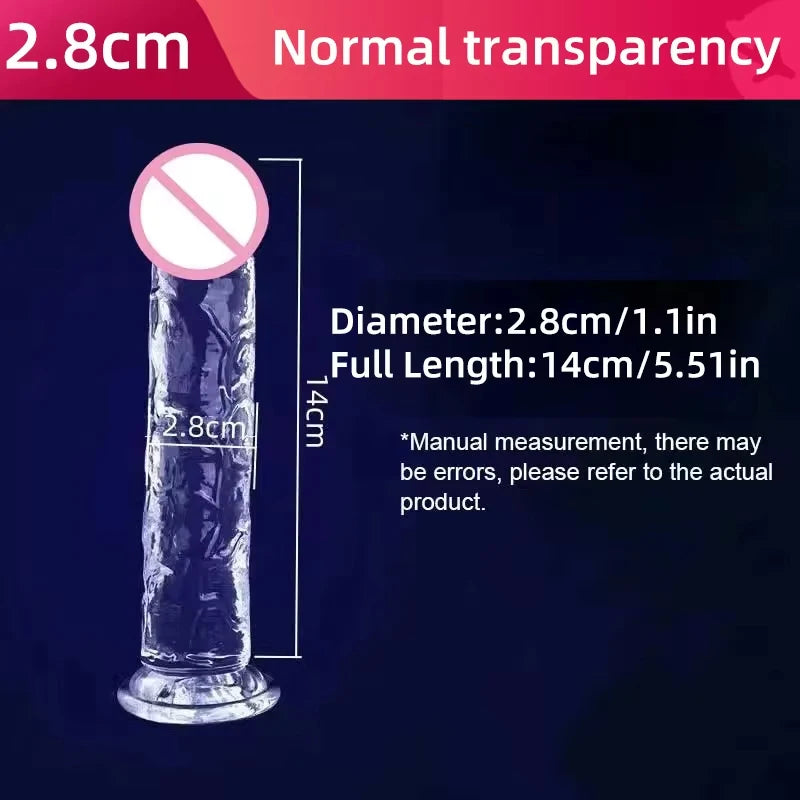 Transparent Soft Jelly Dildo Realistic Fake Dick Penis Suction Cup Dildo Realistic Sex Toys For Lesbian Women Female Masturbator