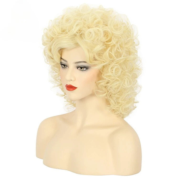 QQXCAIW 70s 80s Women Peggy Bundy Beehive Wig Synthetic Wavy Hair Wigs for Married Housewife dollypardon Cosplay Halloween Party