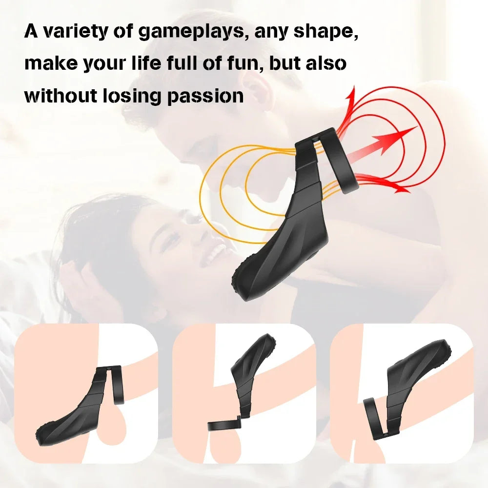 Cock Ring Vibrator Male Delay Ejaculation Trainer Prostate Massager Penis Ring Clit Stimulator Masturbation Adult Sex Toy Men