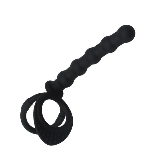 Double Penetration Anal Sex Toys For Men & Women - Dildo Penis Butt Plug, Anal Beads & Cock Ring for Delay Ejaculation