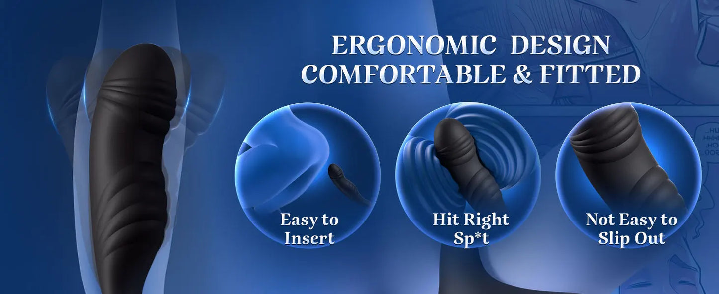 Prostate Massager Anal Vibrator for Men Gay With 10 Vibrating Cock Ring APP 10 Intense Rotating Male Sex Toy Butt Plug for Men