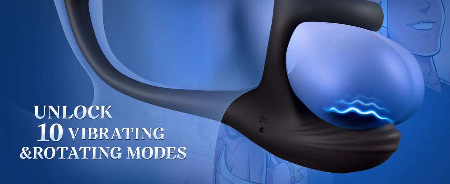 Prostate Massager Anal Vibrator for Men Gay With 10 Vibrating Cock Ring APP 10 Intense Rotating Male Sex Toy Butt Plug for Men