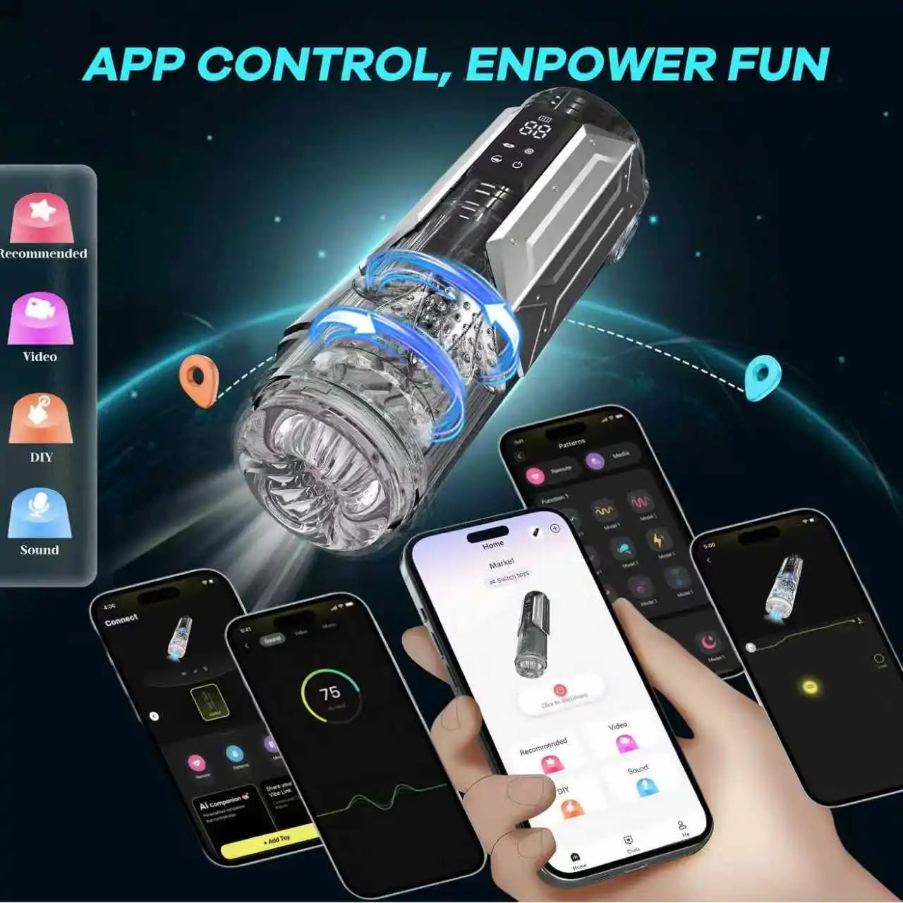 Automatic Male Masturbator Penis Pump Sucking Vibrating Thrusting Rotating 100% Waterproof Blowjob Adult Sex Toy Stroker For Men