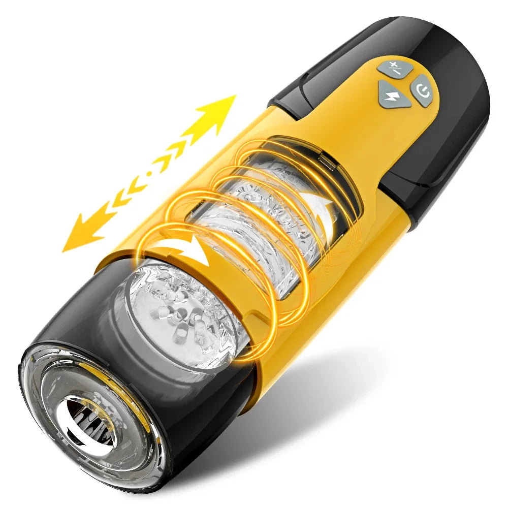 Automatic Male Masturbator Telescopic Rotation Vibration Man Masturbation Cup LCD Digital Simulation Blowjob Masturbator for Men