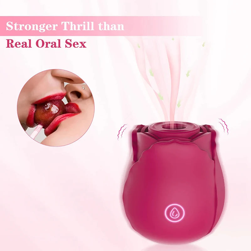 Powerful Vagina Sucking-Rose Vibrator Toy for Women Vacuum Stimulator Oral Nipple Clit Sucker Female Sex Toys Goods for Adults