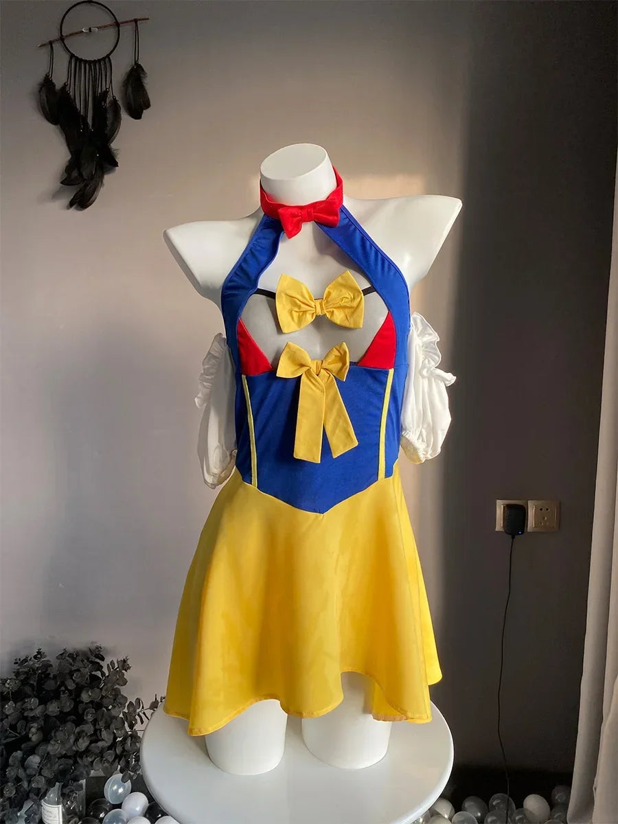 Sexy Maid Dress Outfit Exotic Style Kawaii Club Costume Cosplay Lolita Cute Sexy Women Uniform Dress Cute Bowknot Costumes