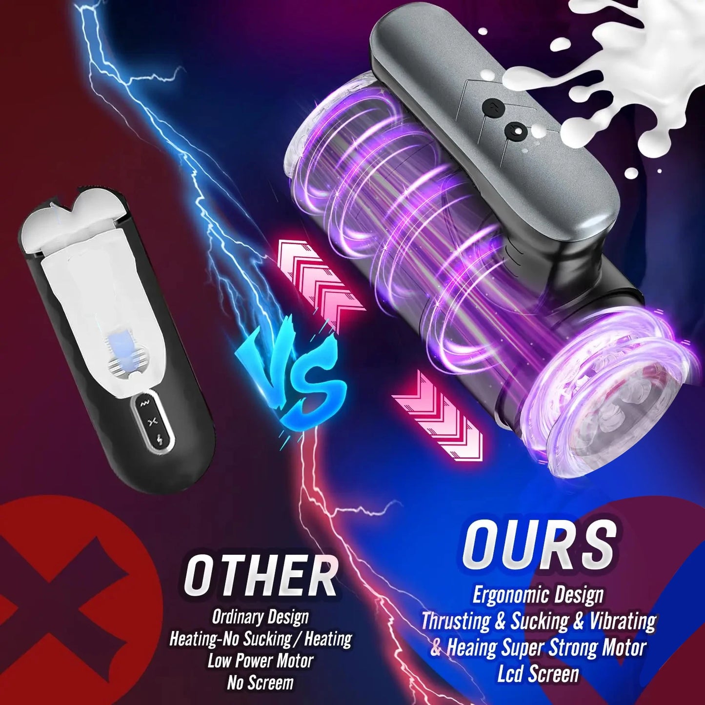 Automatic Thrusting Male Masturbator Cup handle Blowjob Pocket Pussy Strong Stroker Real Pocket Pussy Adult Sex Toys for Men