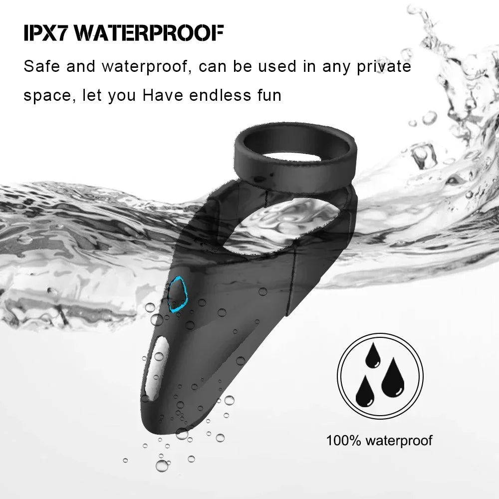 Cock Ring Vibrator Male Delay Ejaculation Trainer Prostate Massager Penis Ring Clit Stimulator Masturbation Adult Sex Toy Men