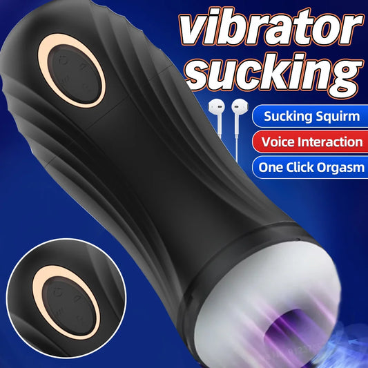Sucking Vibrating Adult Sex Toy For Men One-Click Orgasm Sexy Moaning Male Masturbator Massager Men's Pocket Pussy Penis Trainer