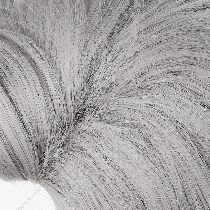 Anime Sylus Cosplay Wig 30cm Short Grey Mixed Color Heat Resistant Synthetic Hair