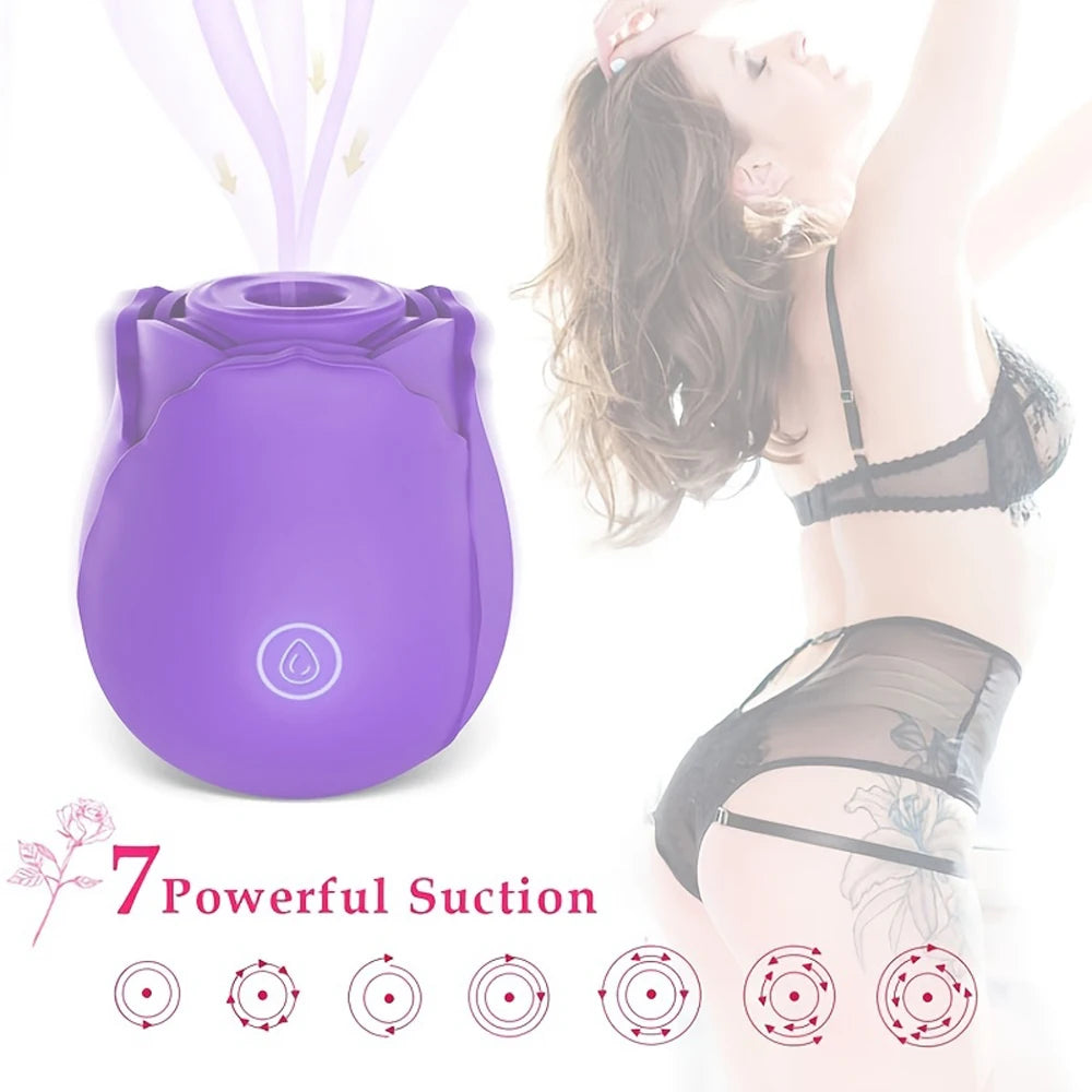 Rose Toy Vibrator for Women Vacuum Stimulator Powerful Sucking Masturbator Nipple Clit Sucker Female Sex Toys Adults