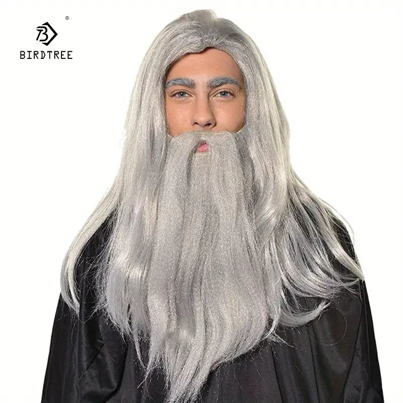 A sleek 20-inch Wavy Synthetic,Wizard Cosplay Wig – Perfect For Halloween,Christmas,And Everyday Party Gatherings J47801S