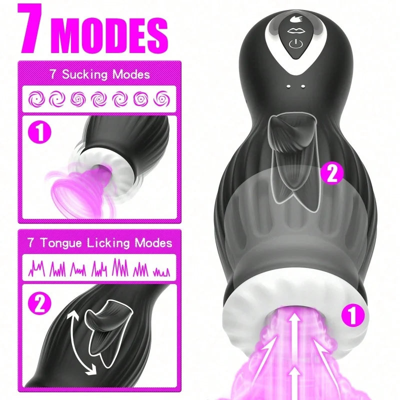 Male Masturbator Sex Toys for Men Penis Vibrator Pocket Training Stroker with 7 Sucking And 7 vibration modes Adult Toy Male 18+