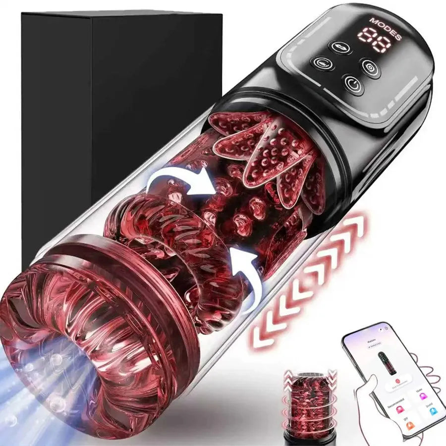 Telescopic Rotation Masturbator Cup Sucking Penis Pump Pocket Pussy Blowjob Sex Toys Stroker Piston Automatic Mastubator for Men