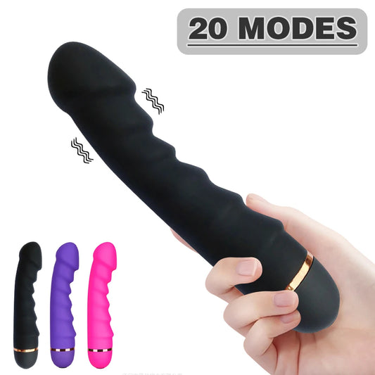 20 Modes Vibrator Soft Silicone Dildo Realistic Penis Strong Motor G-spot Clitoral Stimulator Female Masturbator Adult Sex Toys