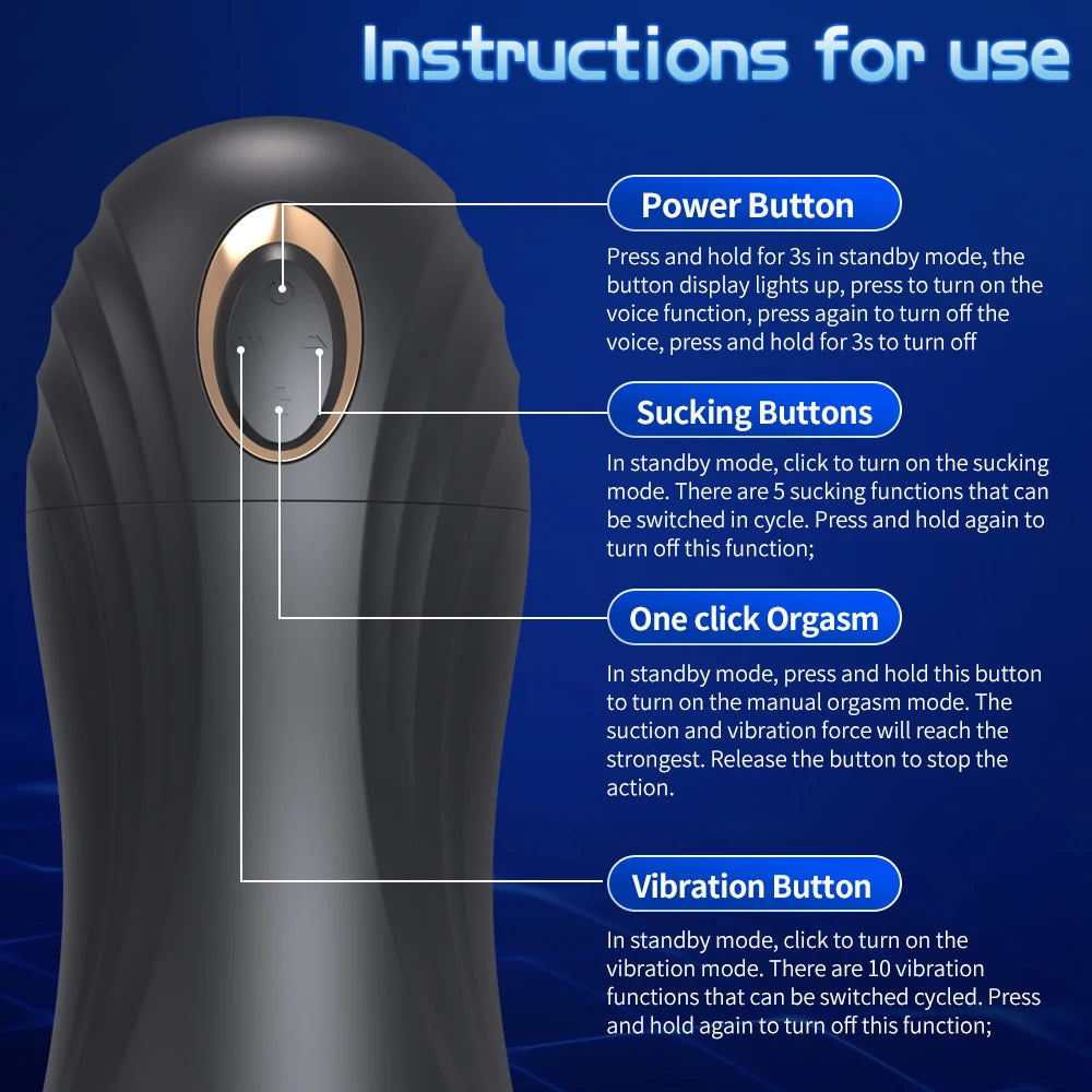 Sucking Vibrating Adult Sex Toy For Men One-Click Orgasm Sexy Moaning Male Masturbator Massager Men's Pocket Pussy Penis Trainer