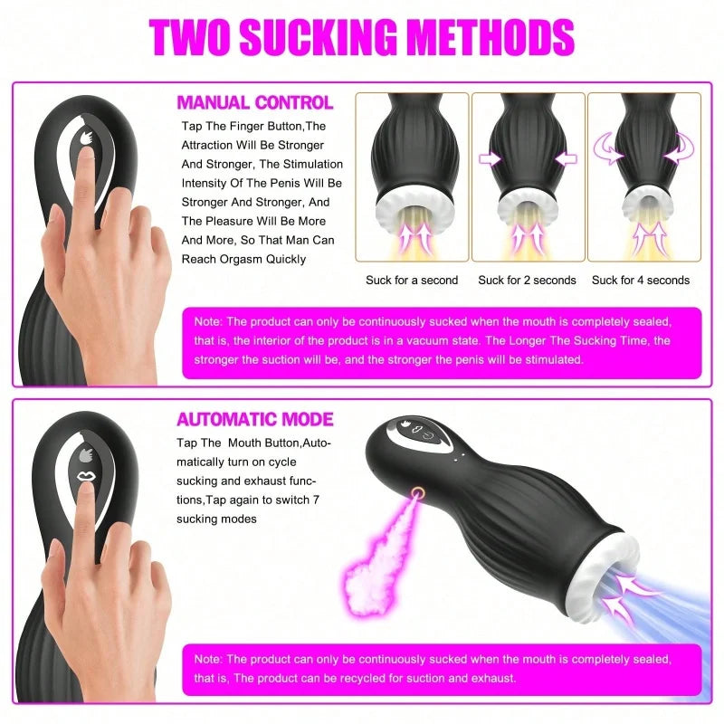 Male Masturbator Sex Toys for Men Penis Vibrator Pocket Training Stroker with 7 Sucking And 7 vibration modes Adult Toy Male 18+