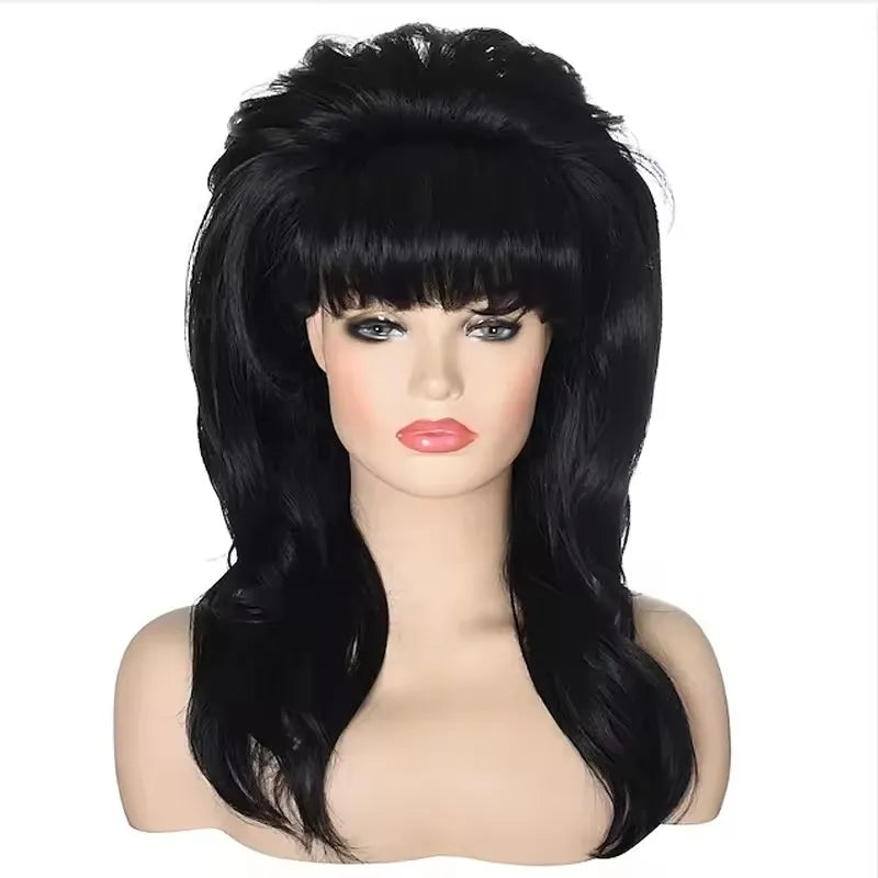 QQXCAIW 70s 80s Women Peggy Bundy Beehive Wig Synthetic Wavy Hair Wigs for Married Housewife dollypardon Cosplay Halloween Party