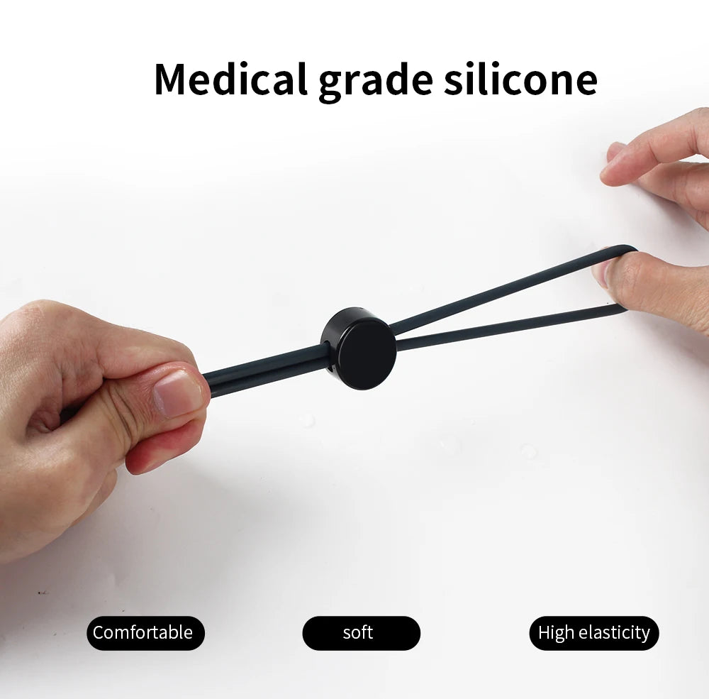 Male Penis Ring Cock Rings Adjustable Rope Lock Ejaculation Scrotal Binding Ball Stretcher Silicone Cockring Sex Toys For Men
