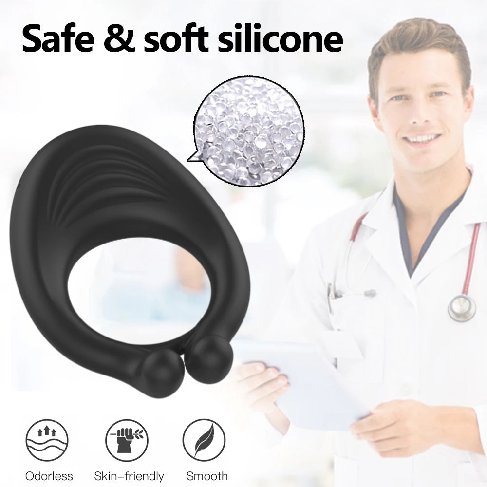 Cock Vibrator Ring Man Penis Powerful Vibrating Cock Ring Couple Rings Penisring Delay Ejaculation Cockring Sex Toys for Adults