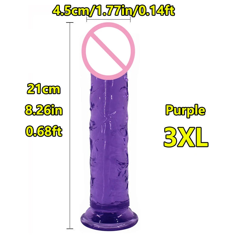 Super Cheap 7 Sizes 5 Colors Realistic Soft Jelly Dildo Suction Cup Adult Sex Toy for Women and Men Vaginal and Anal Masturbator
