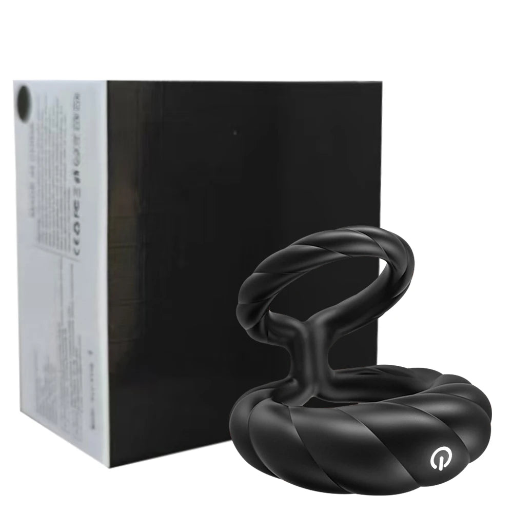 Cock Ring Vibrator APP Bluetooth Controlled Double Ring for Longer Harder Stronger 10 Vibrations Sex Toy for Men Masturbator