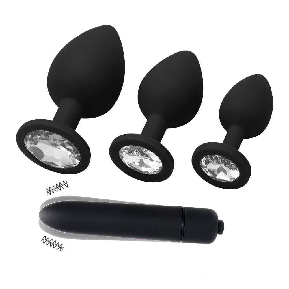 Adult Silicone Anal Plug Dildos Bullet Vibrator Butt Plugs Sex Toys for Women Men Gay Prostate Massager Anal Masturbating S/M/L