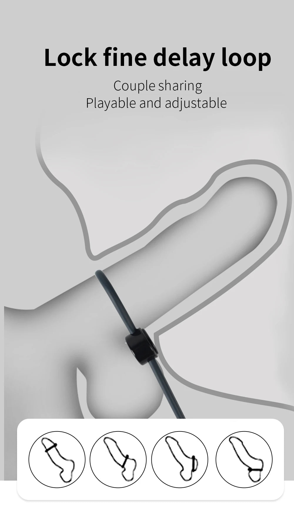 Male Penis Ring Cock Rings Adjustable Rope Lock Ejaculation Scrotal Binding Ball Stretcher Silicone Cockring Sex Toys For Men