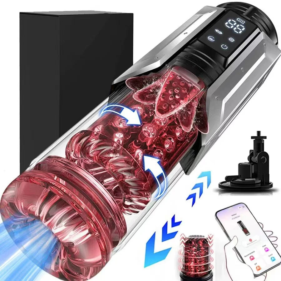 Telescopic Rotation Masturbator Cup Vagina Masturbation Blowjob Adults Sex Toys for Men Male Piston Automatic Mastubator