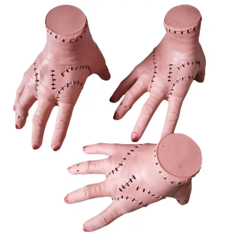 Wednesday Wig‌ Women'S Black Wig With Bangs & Double Braids Set, Synthetic Wig + Horror Glove For Halloween, Carnival, Cosplay