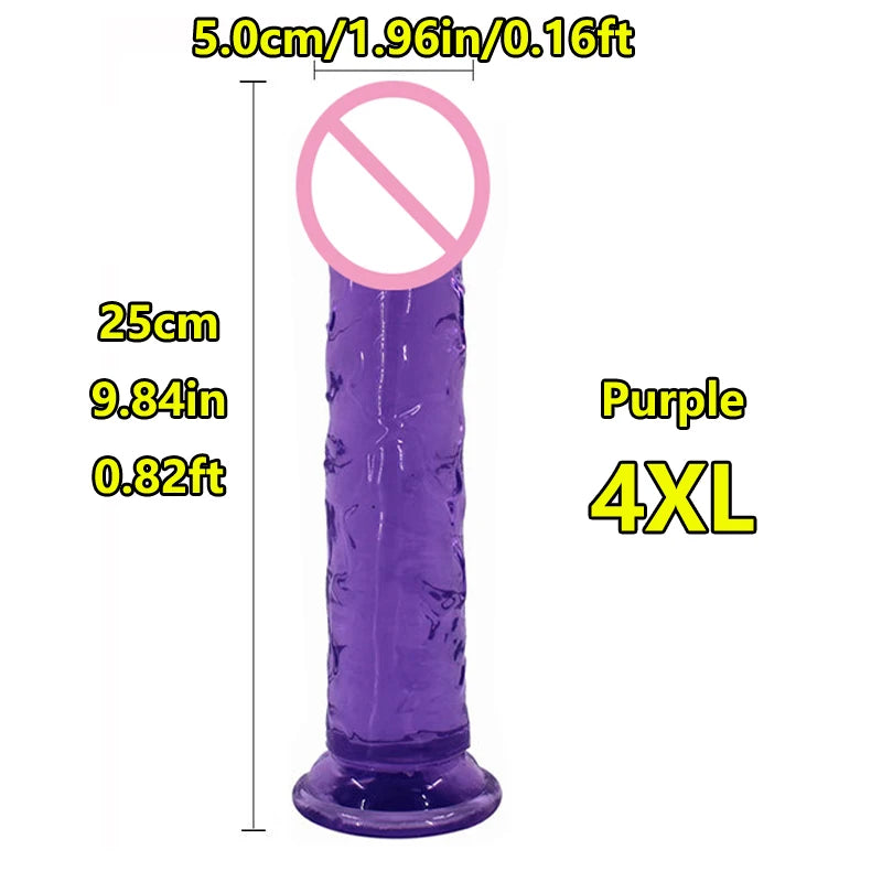 Super Cheap 7 Sizes 5 Colors Realistic Soft Jelly Dildo Suction Cup Adult Sex Toy for Women and Men Vaginal and Anal Masturbator