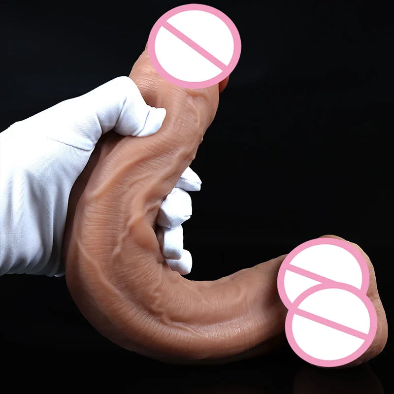 Spuer Bigger Realistic Dildos Silicone Layer Penis with Suction Cup Adult Sexy Toys for Woman Men Vagina Anal Massage Stimulator